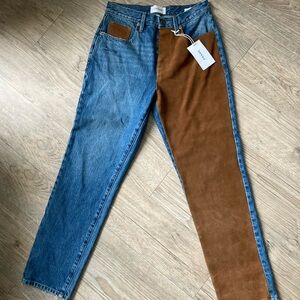 Frame Suede Panel Mix Jeans